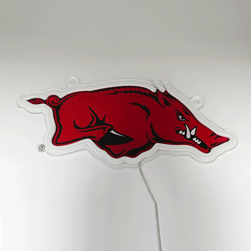 Blemished Arkansas Razorbacks Sign - Saturday Neon