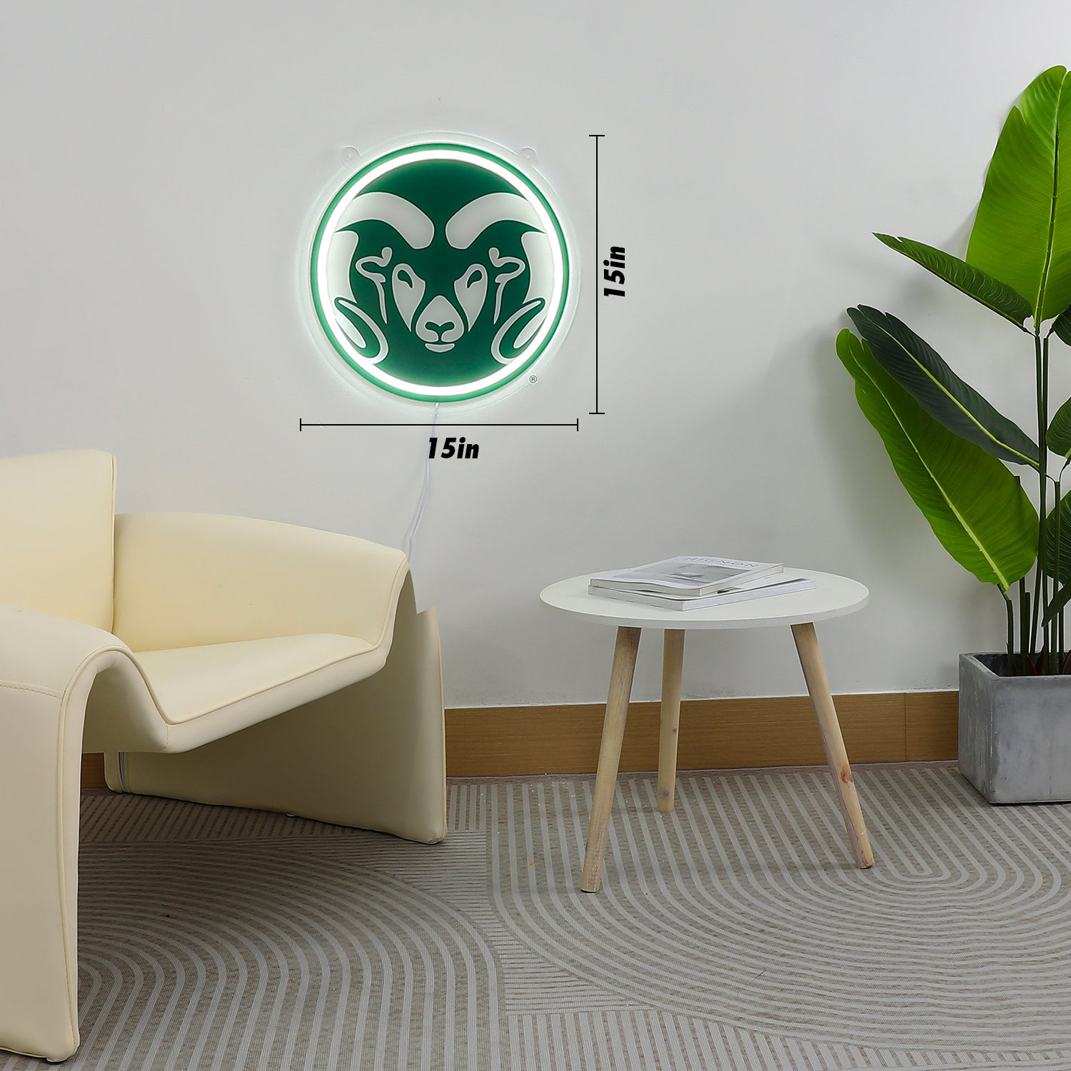 Blemished Colorado State Rams Sign - Saturday Neon