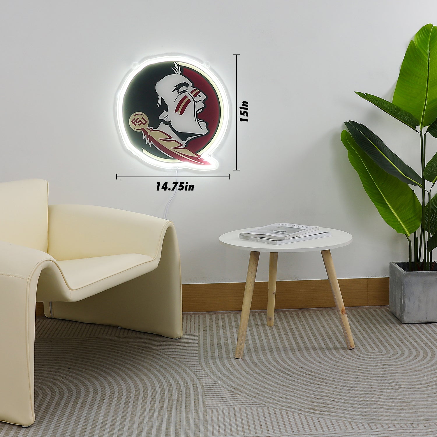 Blemished Florida State Seminoles Sign - Saturday Neon