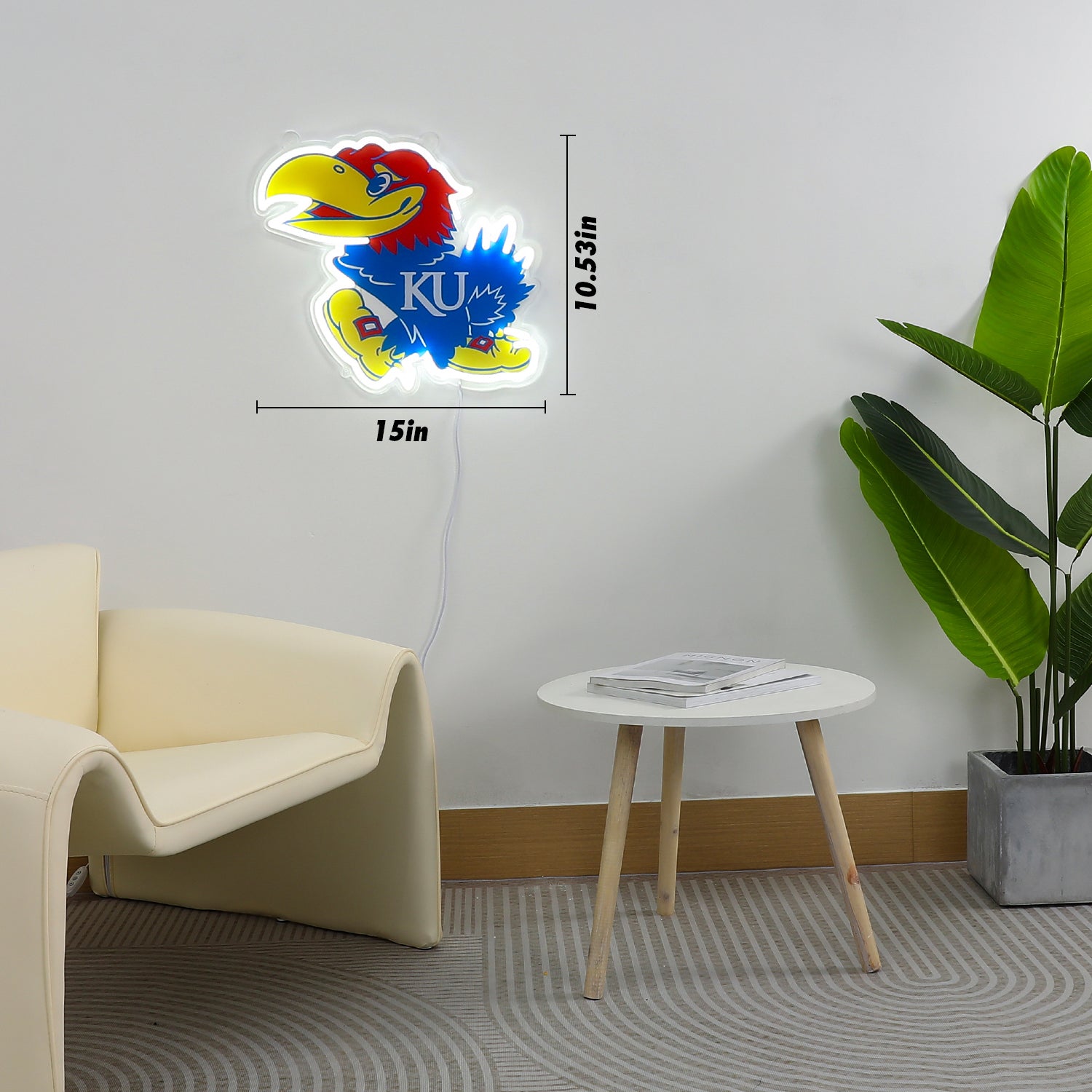 Blemished Kansas Jayhawks Sign - Saturday Neon