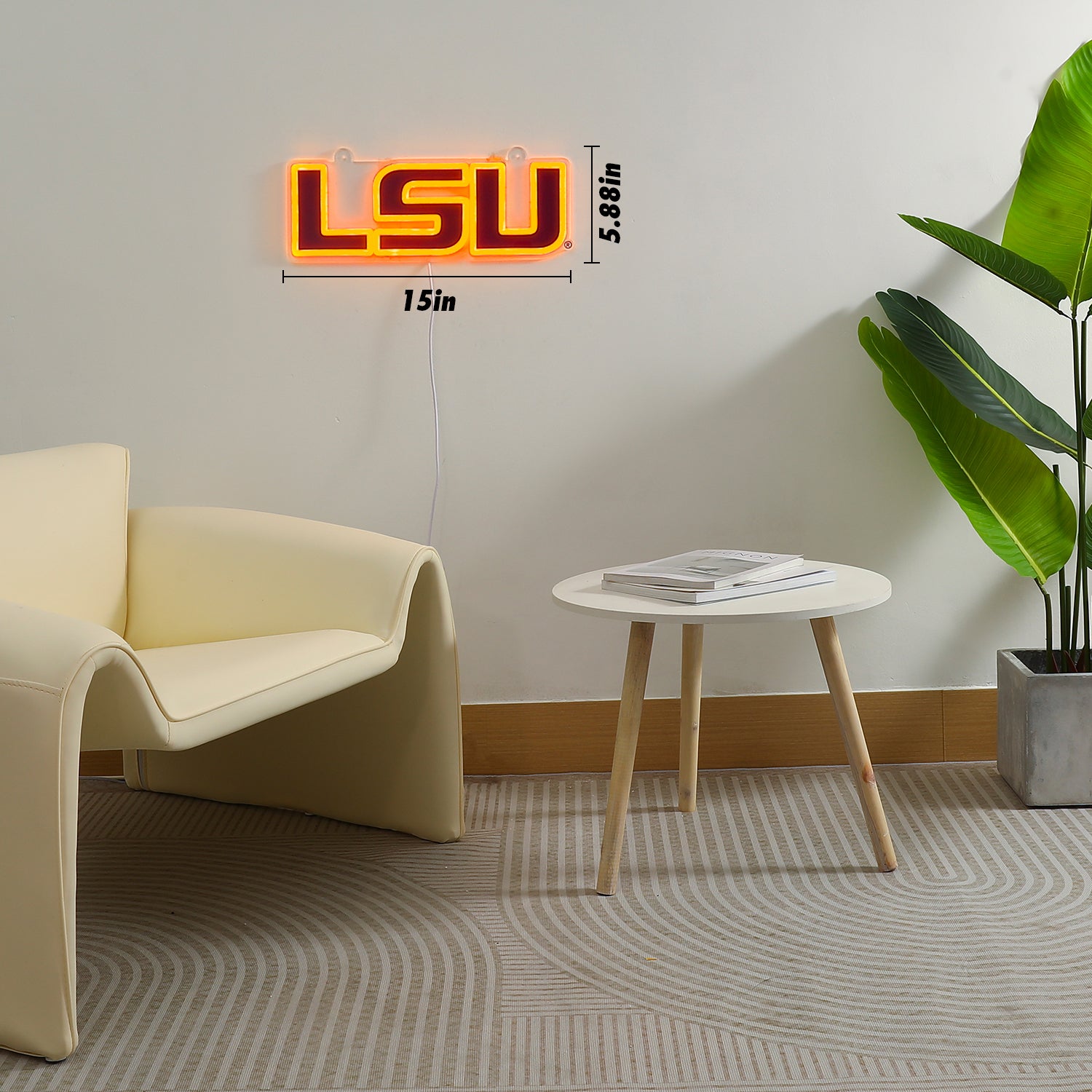 Blemished LSU Tigers Sign - Saturday Neon