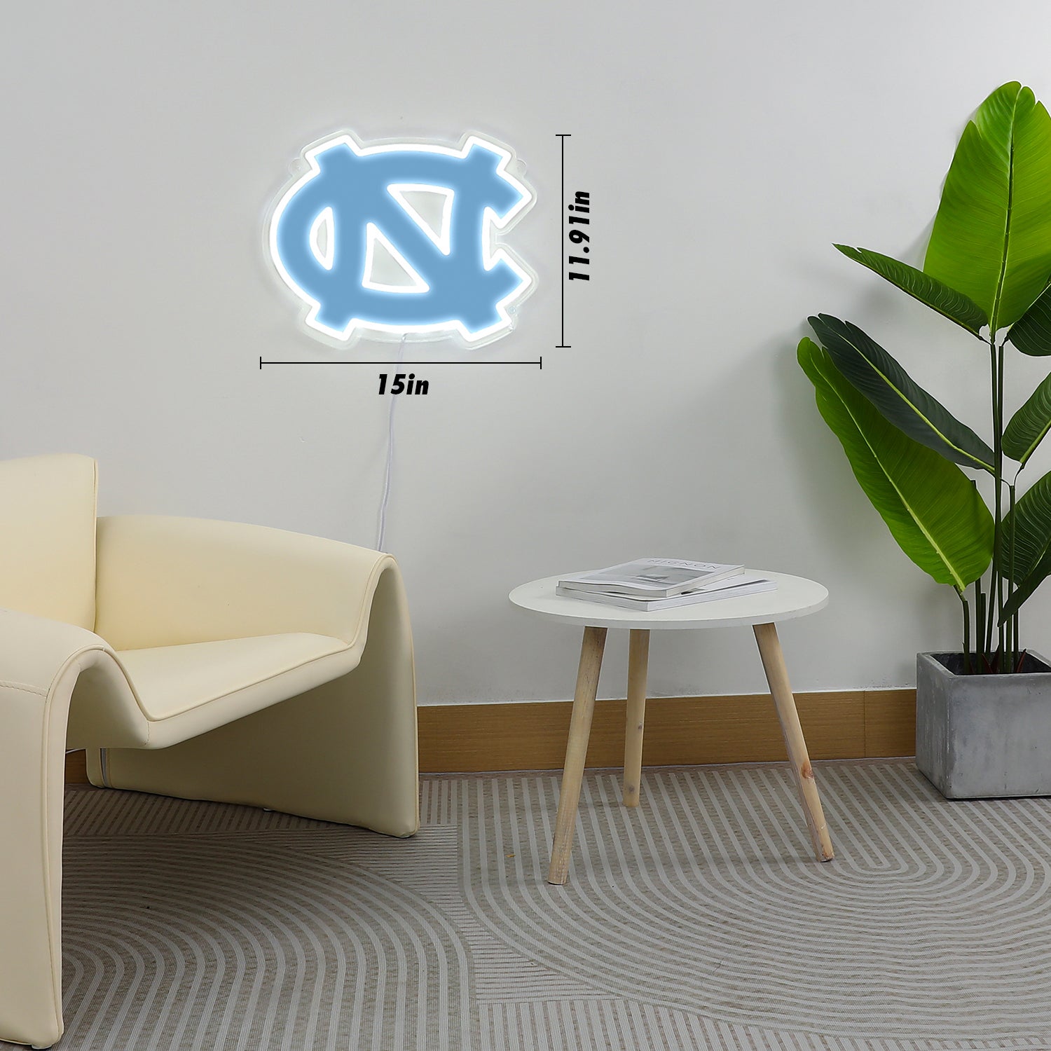 Blemished North Carolina Tar Heels Sign - Saturday Neon