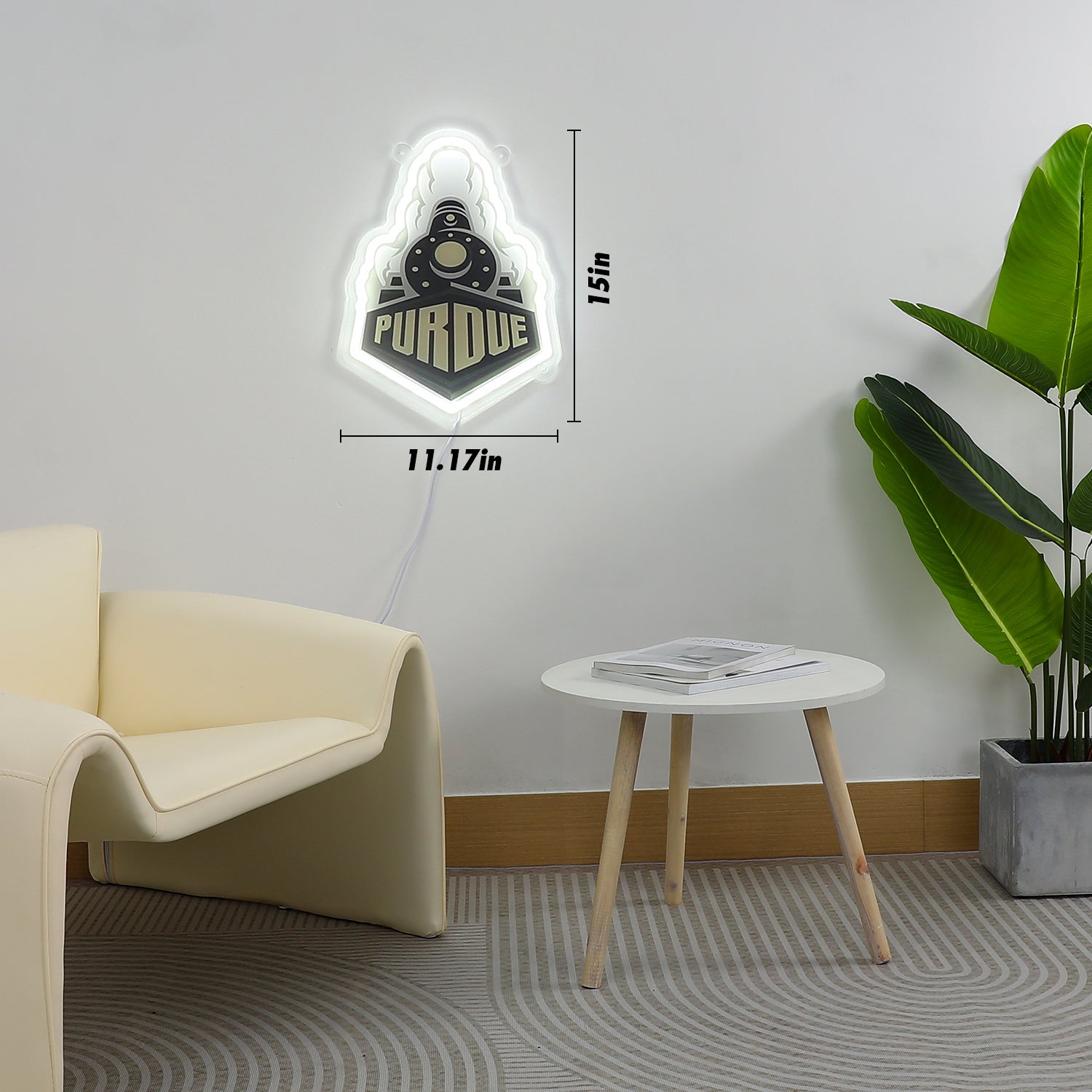 Blemished Purdue Train Logo Sign - Saturday Neon
