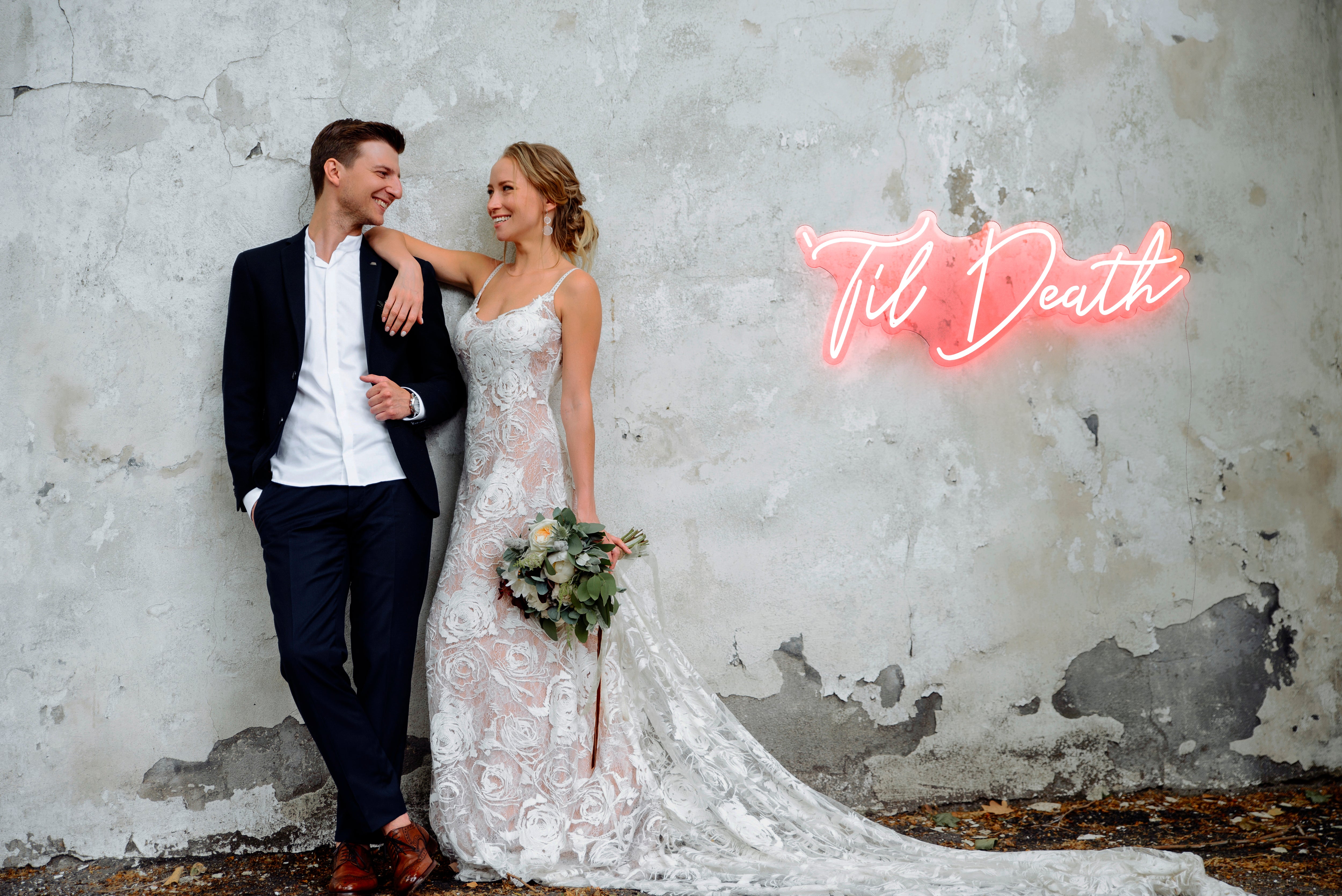 'Til Death Neon Sign Couple