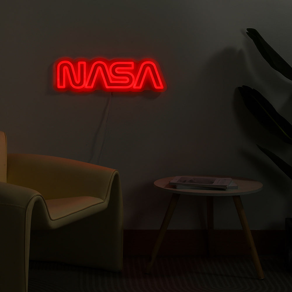 NASA Worm Logo LED Neon Sign - Saturday Neon