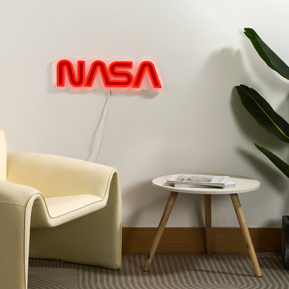 NASA Worm Logo LED Neon Sign - Saturday Neon