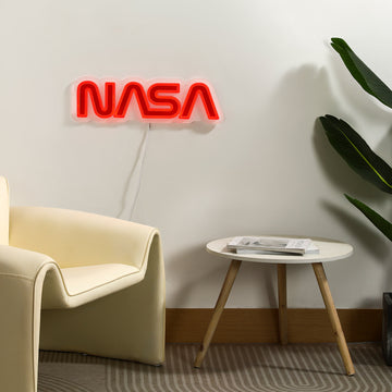 NASA Worm Logo LED Neon Sign - Saturday Neon