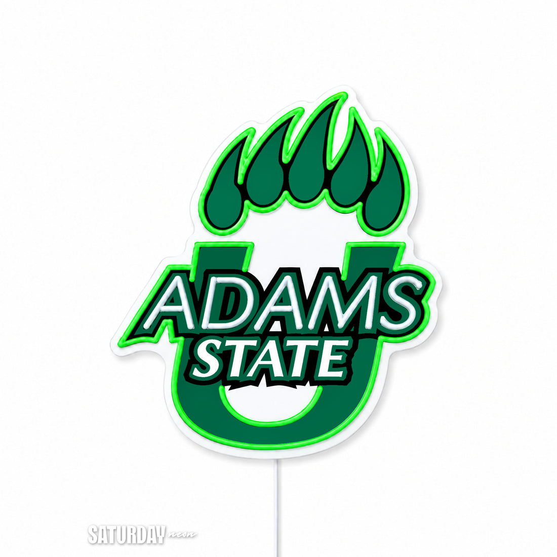 Adams State Grizzlies LED Neon Sign - Standard (13.42" x 15") switched off - Saturday Neon