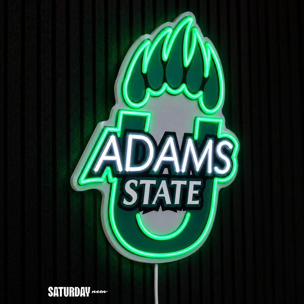 Adams State Grizzlies LED Neon Sign - Standard (13.42" x 15") side view - Saturday Neon
