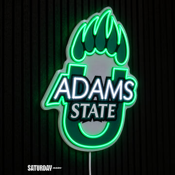Adams State Grizzlies LED Neon Sign - Standard (13.42" x 15") side view - Saturday Neon