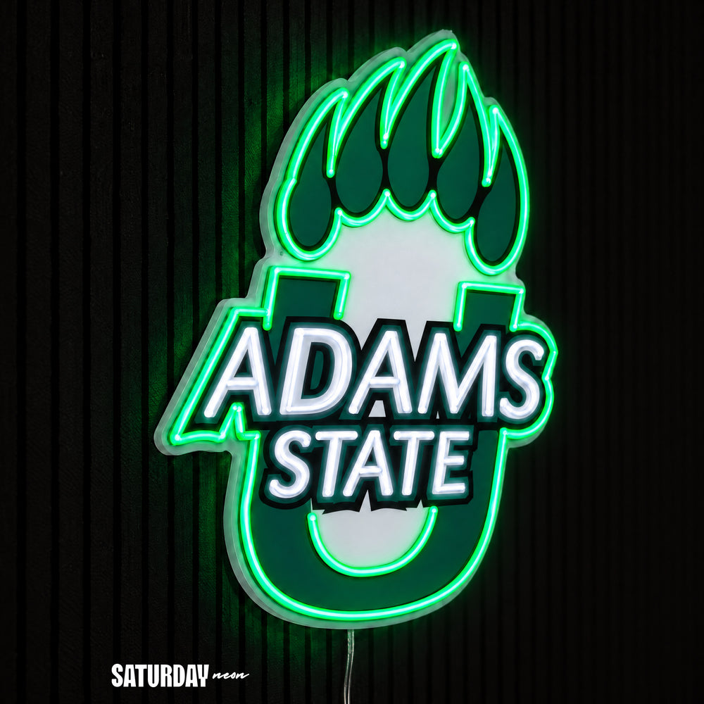 Adams State Grizzlies LED Neon Sign - Max (28.49" x 32") side view - Saturday Neon