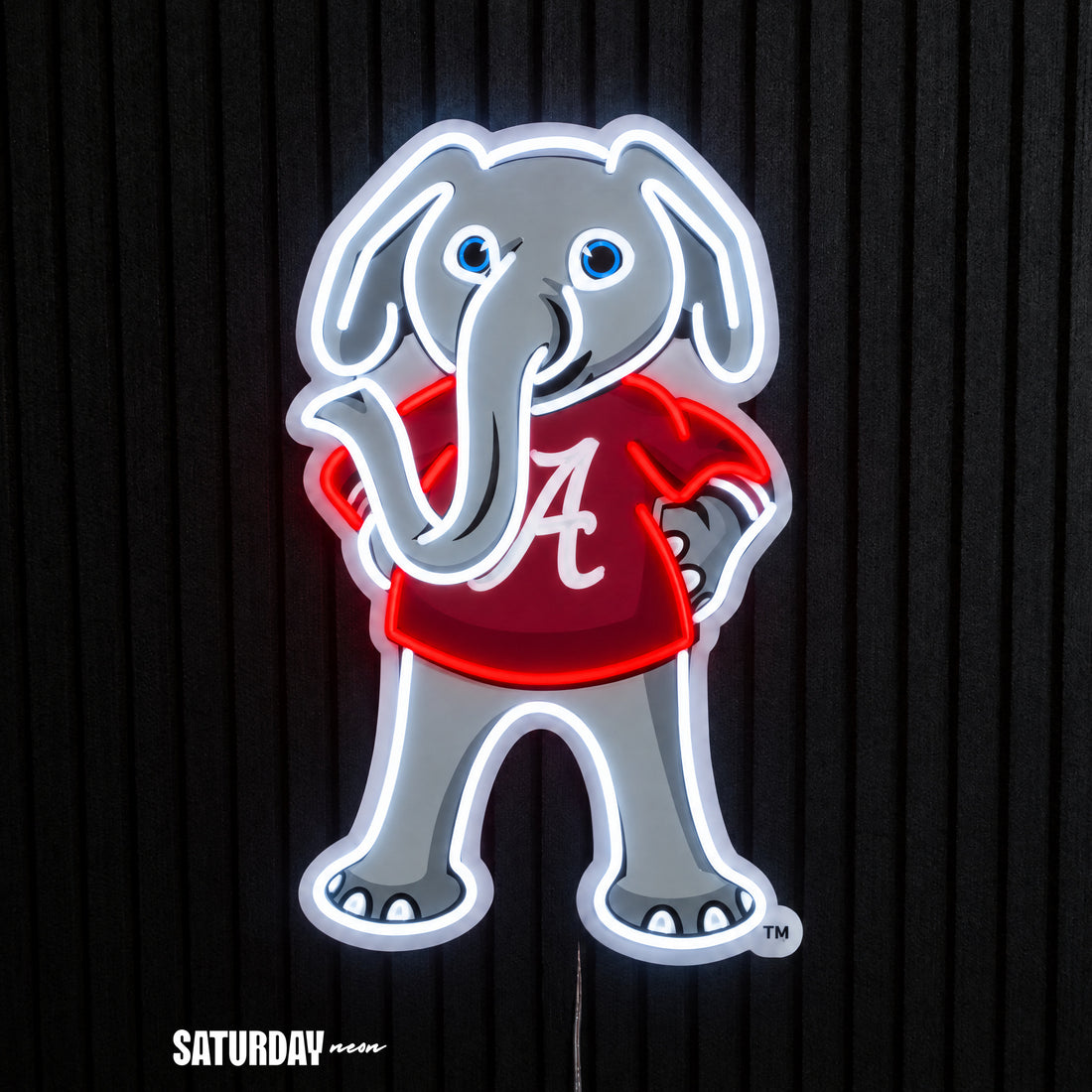 Alabama Crimson Tide Big Al Mascot LED Neon Sign - 15" x 24" - Saturday Neon