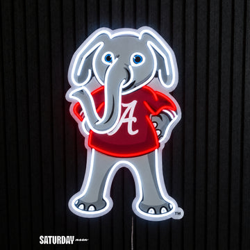 Alabama Crimson Tide Big Al Mascot LED Neon Sign - 15" x 24" - Saturday Neon