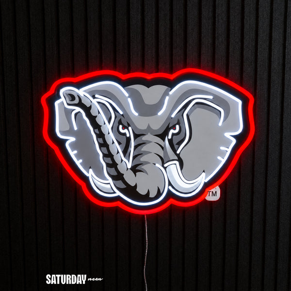 Alabama Crimson Tide Elephant LED Neon Sign - 24" x 16.5"