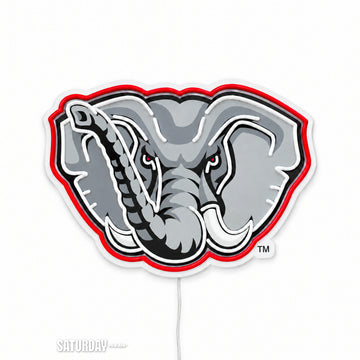 Alabama Crimson Tide Elephant LED Neon Sign - 24" x 16.5" switched off - Saturday Neon