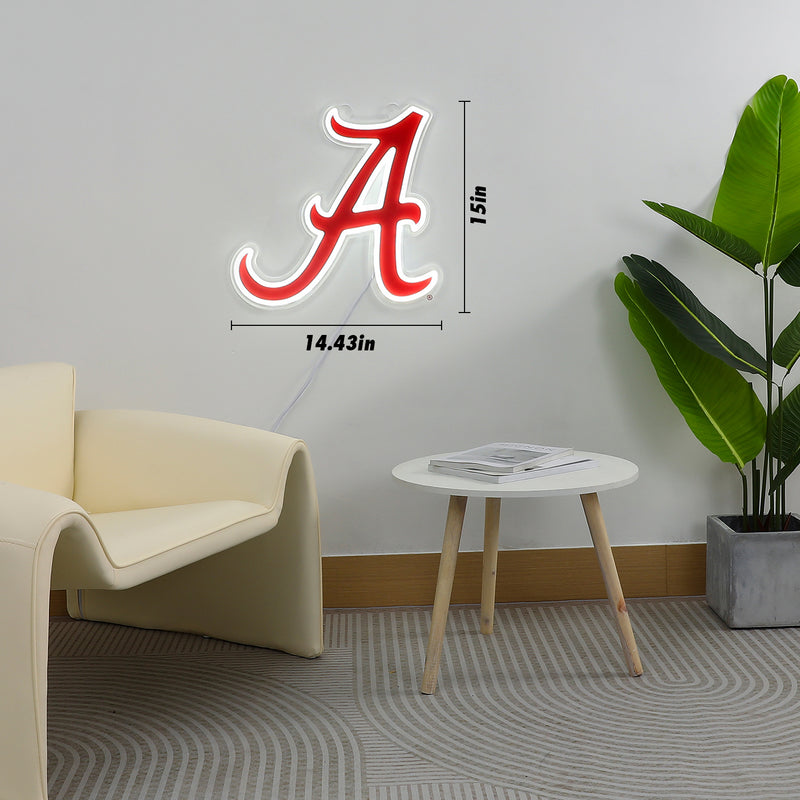 Blemished Alabama Crimson Tide Sign - Saturday Neon
