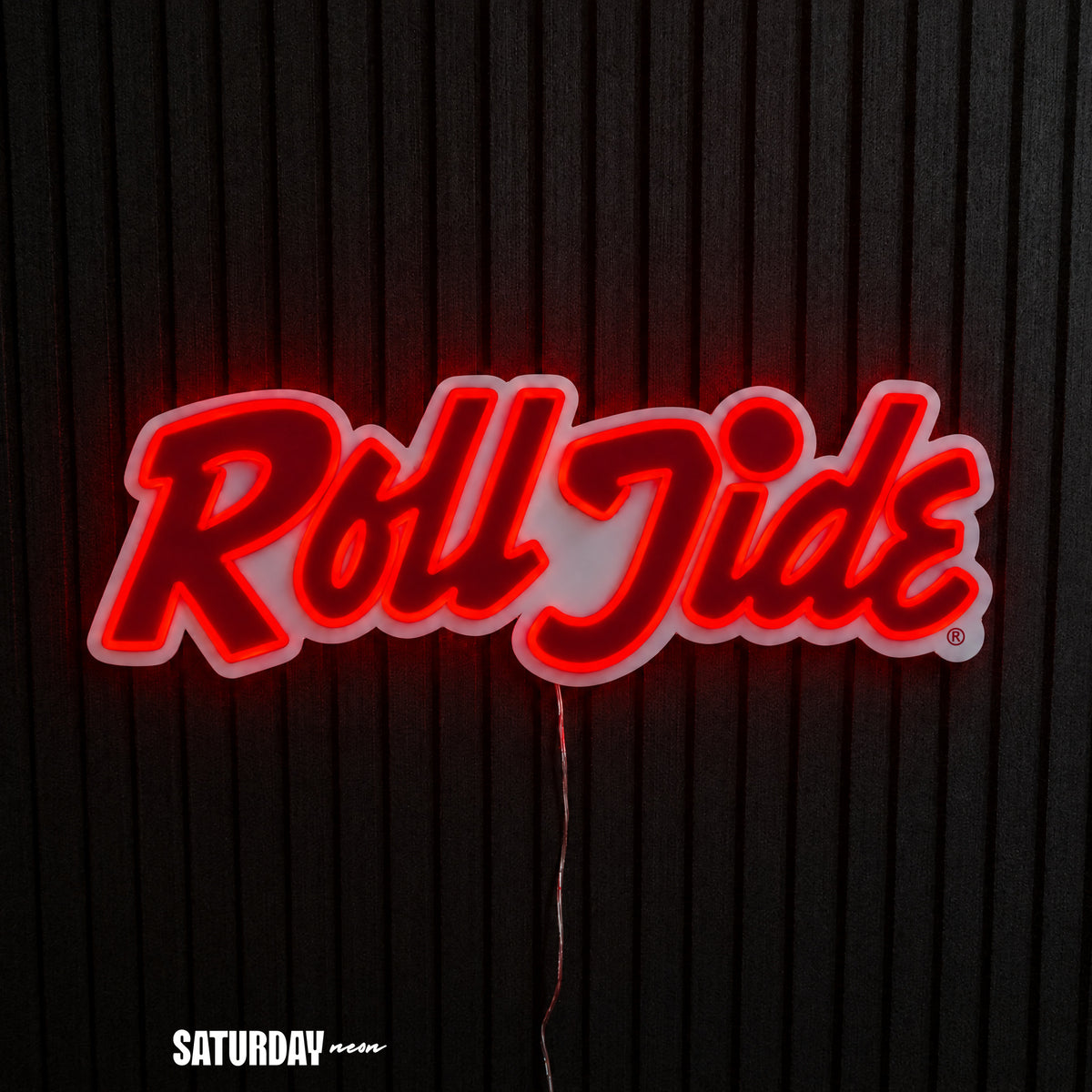 Alabama Roll Tide Script LED Neon Sign - 24" x 8.3" - Saturday Neon