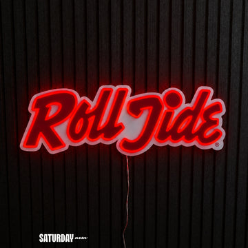 Alabama Roll Tide Script LED Neon Sign - 24" x 8.3" - Saturday Neon