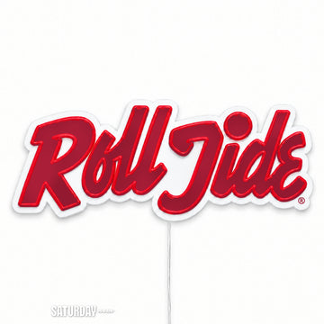 Alabama Roll Tide Script LED Neon Sign - 24" x 8.3" switched off - Saturday Neon