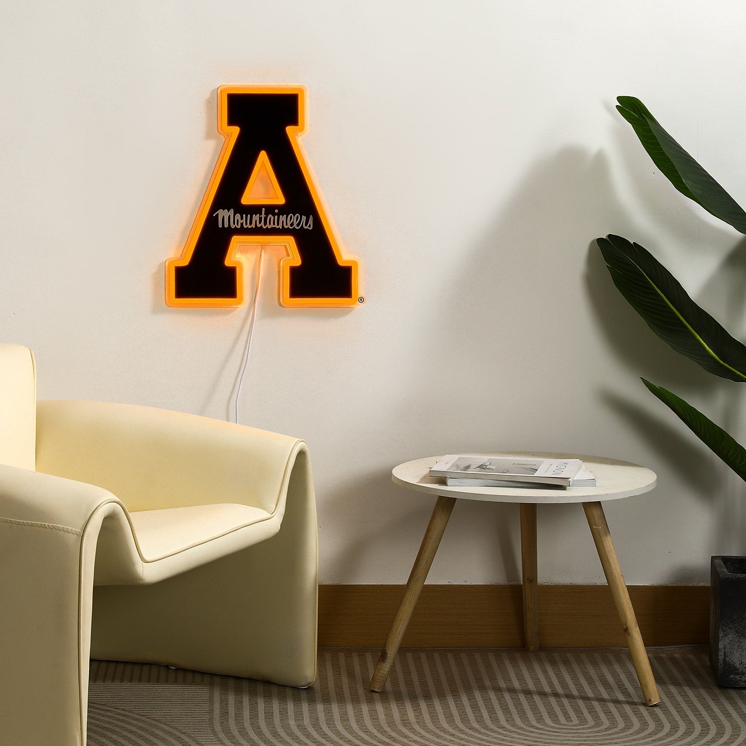 App State Mountaineers logo LED neon sign