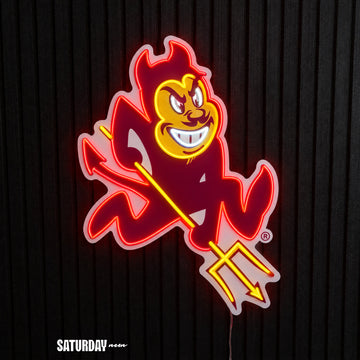 Arizona State Sun Devils Sparky Mascot LED Neon Sign - 17.81" x 24" - Saturday Neon