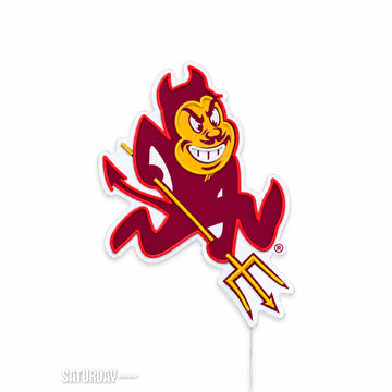Arizona State Sun Devils Sparky Mascot LED Neon Sign - 17.81" x 24" switched off - Saturday Neon