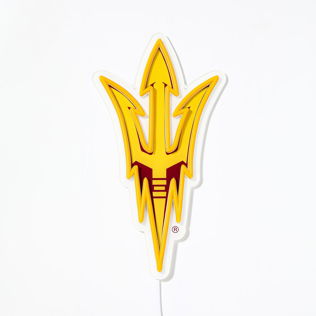 Arizona State Sun Devils logo LED neon sign turned off
