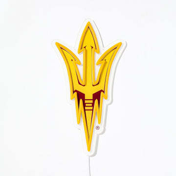Arizona State Sun Devils logo LED neon sign turned off