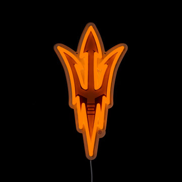 Arizona State Sun Devils logo LED neon sign lit up