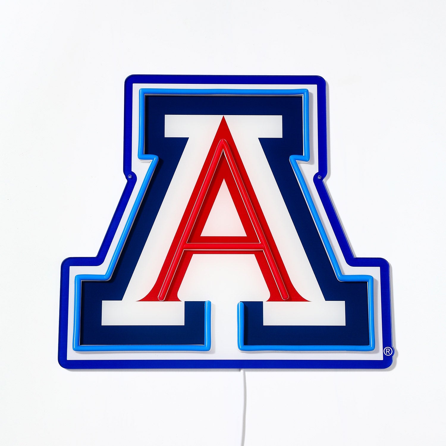Arizona Wildcats logo LED neon sign turned off