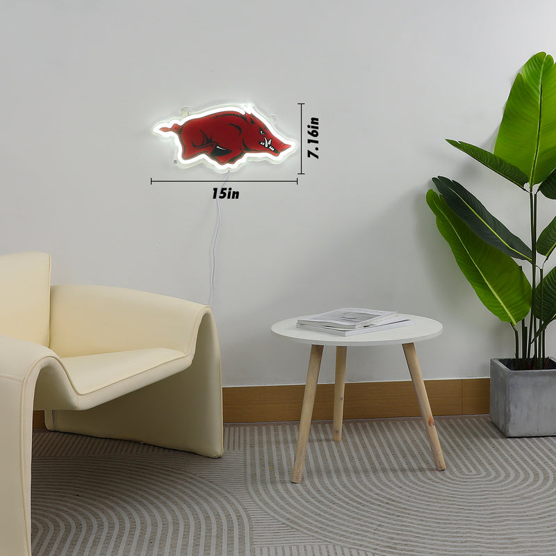 Blemished Arkansas Razorbacks Sign - Saturday Neon