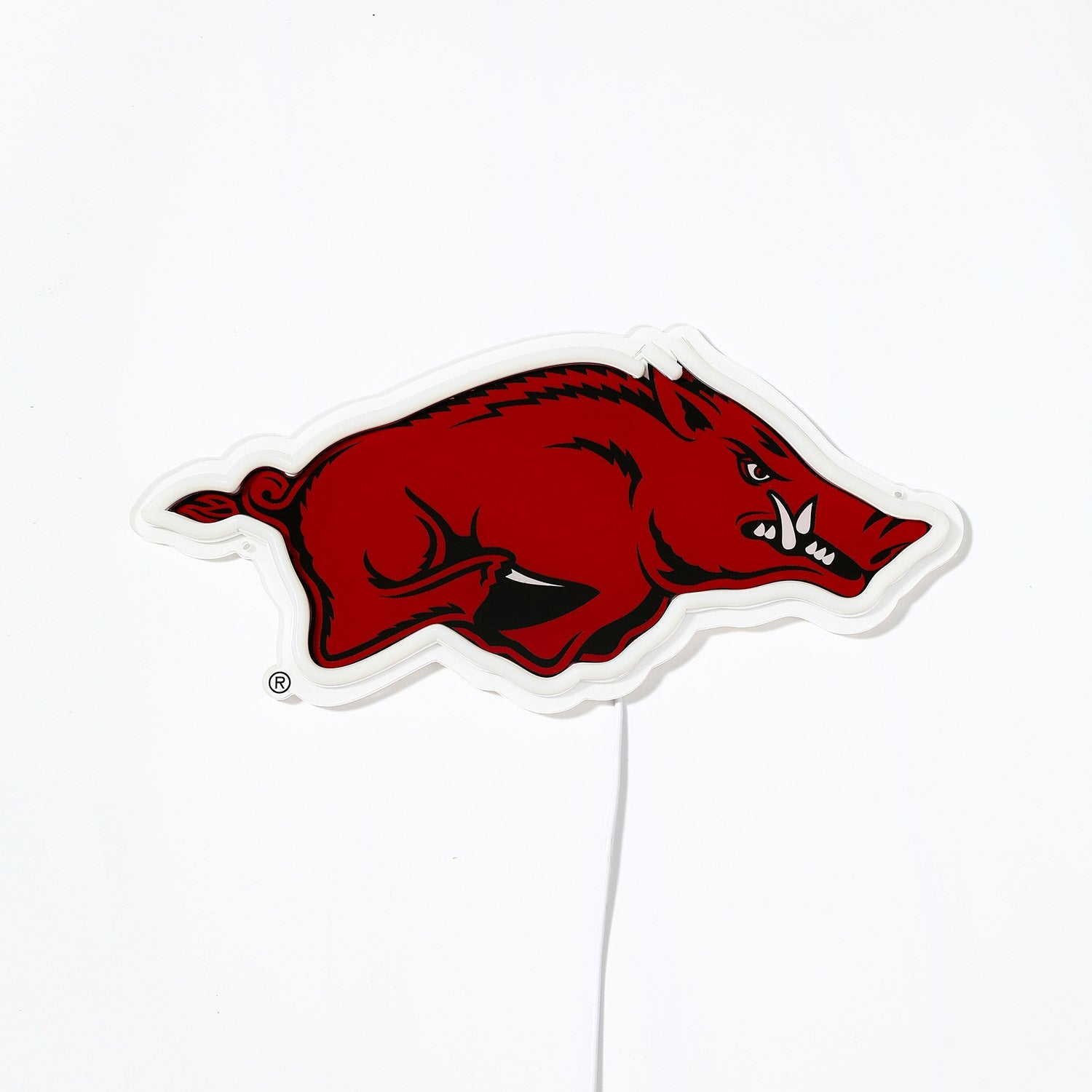 Arkansas Razorbacks Logo LED neon sign turned off