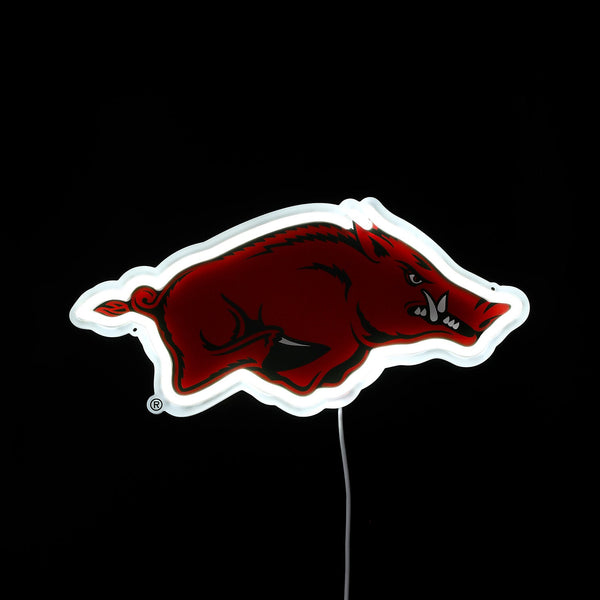 Arkansas Razorbacks Logo LED Neon Sign - Plus (24" x 11.5")