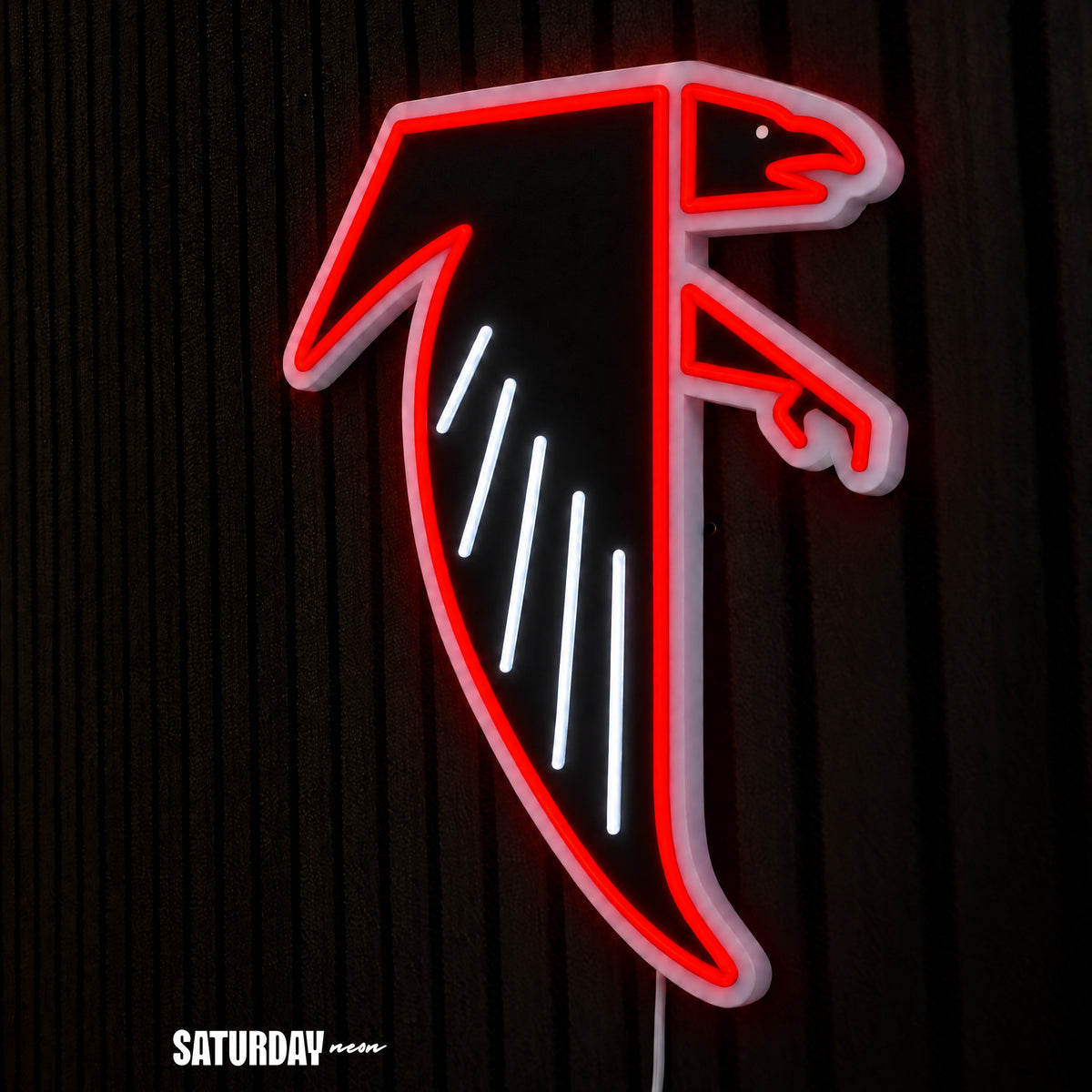 Atlanta Falcons Dirty Bird Vintage LED Neon Sign - 11.3" x 15" side view - Saturday Neon