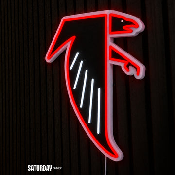 Atlanta Falcons Dirty Bird Vintage LED Neon Sign - 11.3" x 15" side view - Saturday Neon