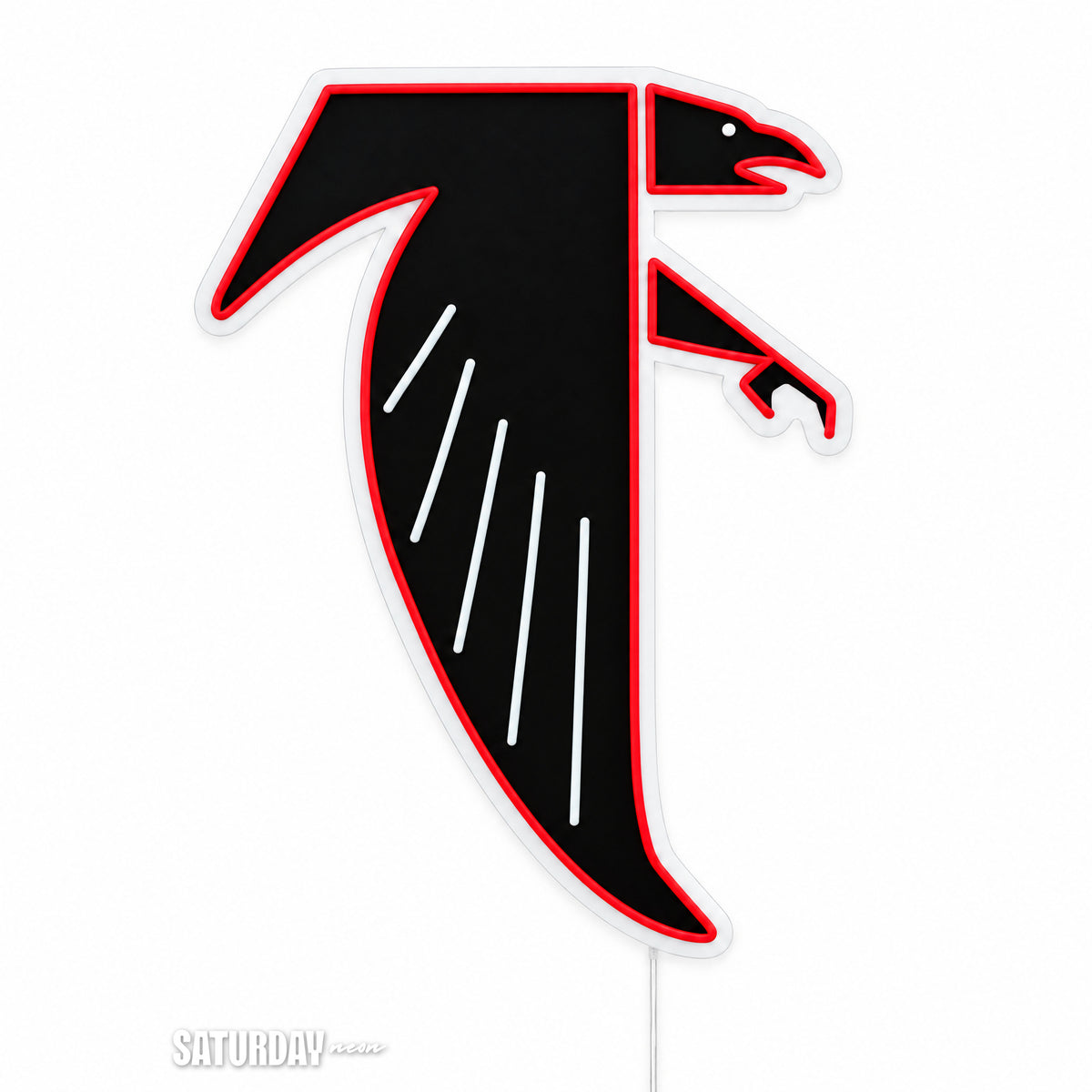 Atlanta Falcons Dirty Bird Vintage LED Neon Sign - 18" x 24" switched off - Saturday Neon