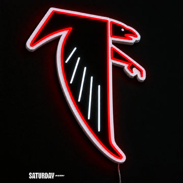 Atlanta Falcons Dirty Bird Vintage LED Neon Sign - 18" x 24" close-up - Saturday Neon