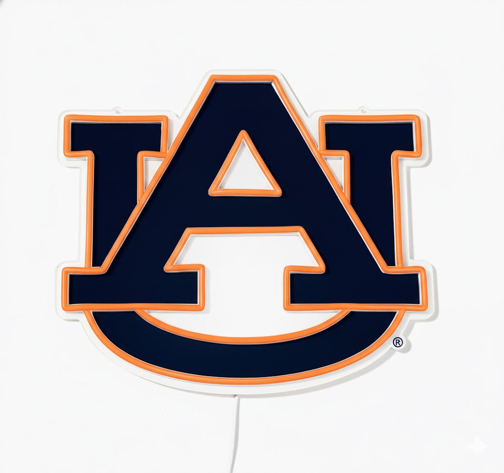 Auburn Tigers logo LED neon sign turned off
