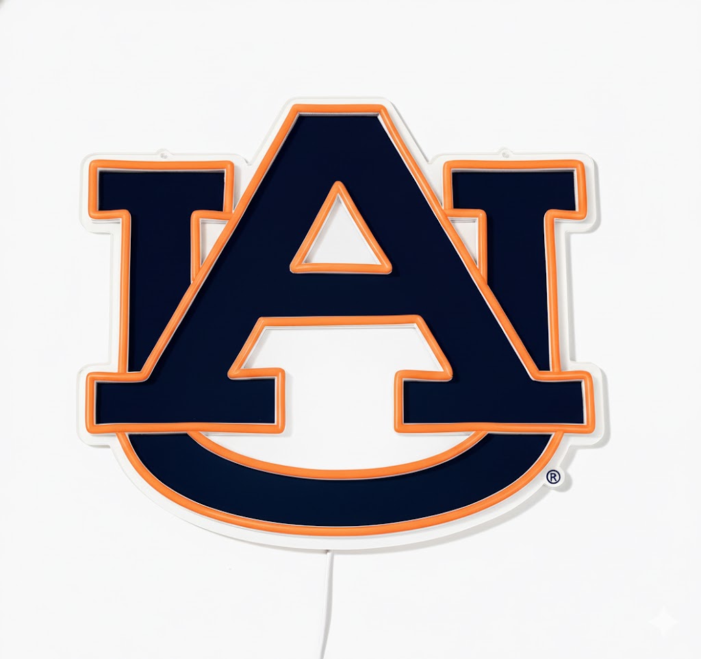 Auburn Tigers logo LED neon sign turned off