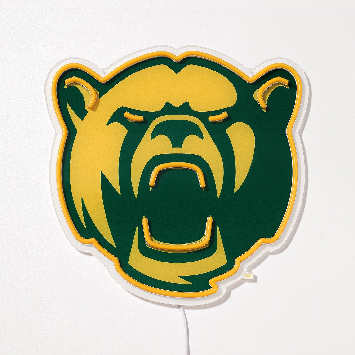 Baylor Bears logo LED neon sign turned off