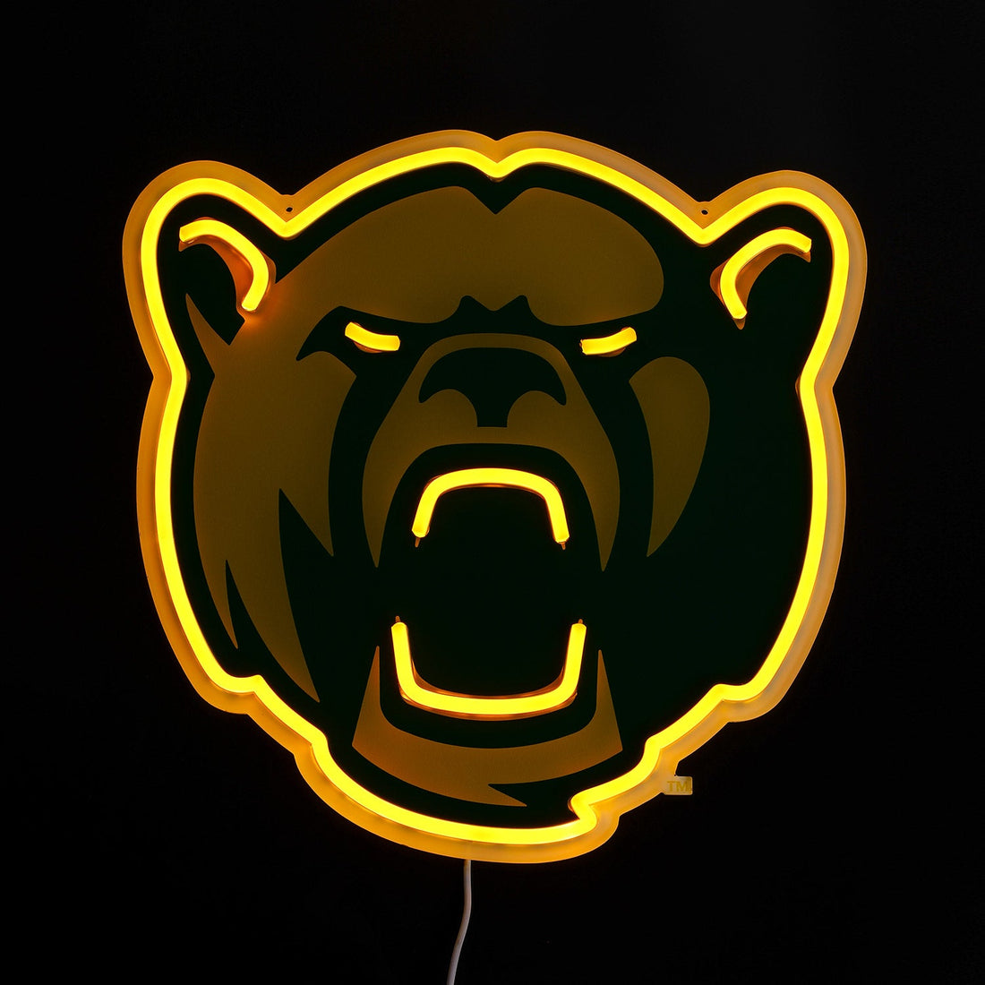 Baylor Bears logo LED neon sign lit up