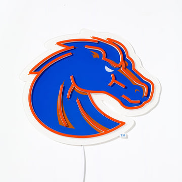 Boise State Broncos logo LED neon sign turned off