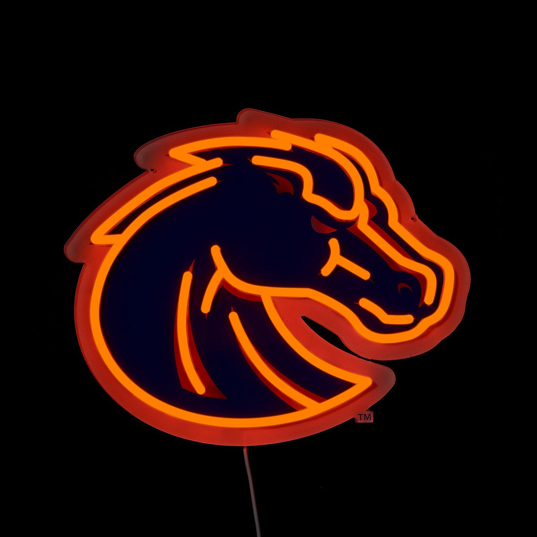 Boise State Broncos logo LED neon sign lit up
