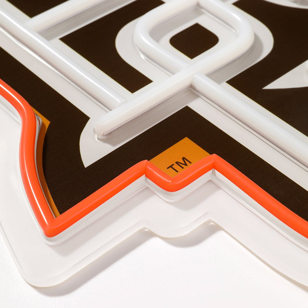Bowling Green Falcons logo LED neon sign at a side angle