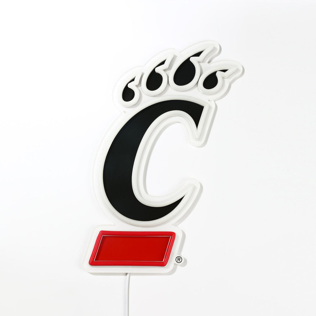 Cincinnati Bearcats logo LED neon sign turned off