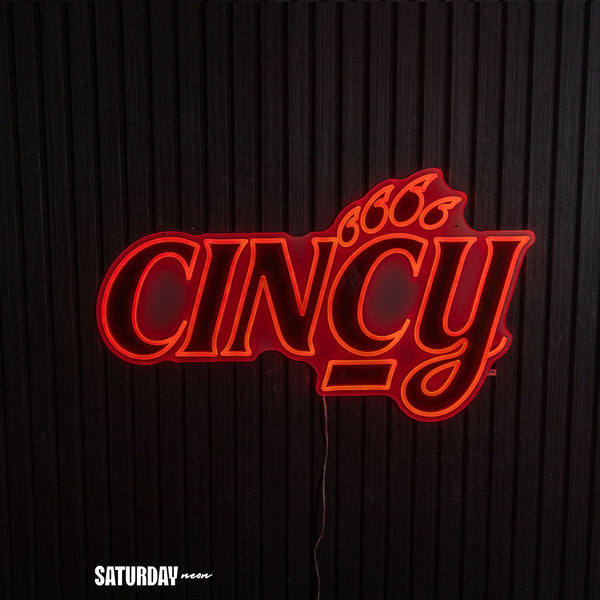 Cincinnati Bearcats Script LED Neon Sign - 28" x 16.23"