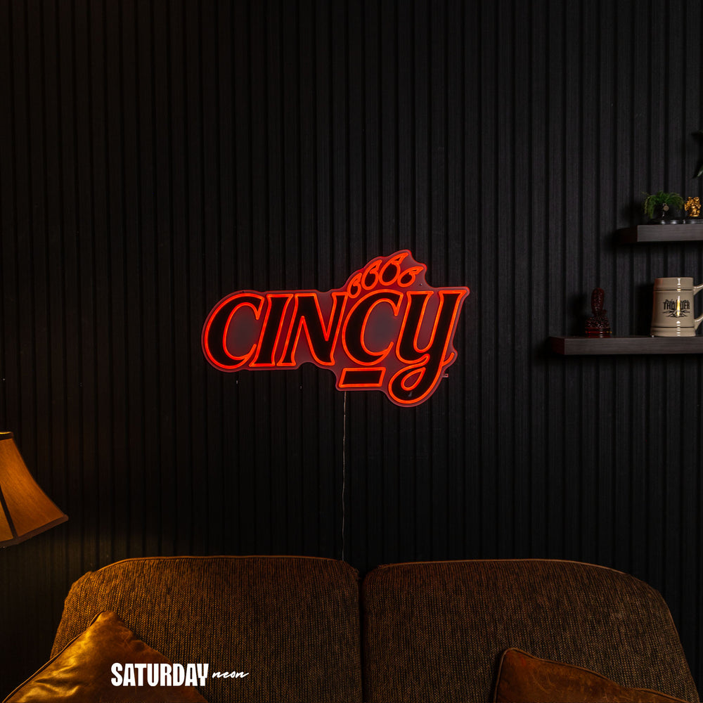 Cincinnati Bearcats Script LED Neon Sign - 28" x 16.23"