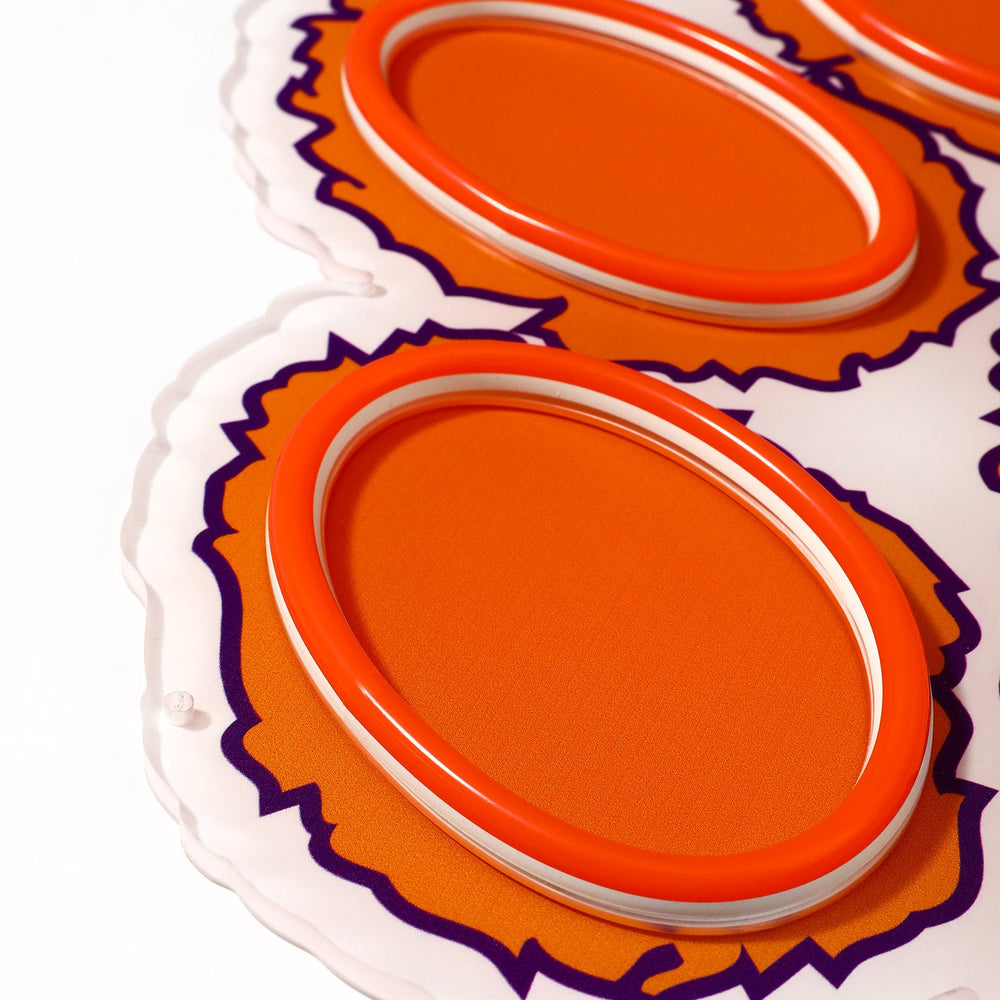 Clemson Tigers logo LED neon sign at a side angle