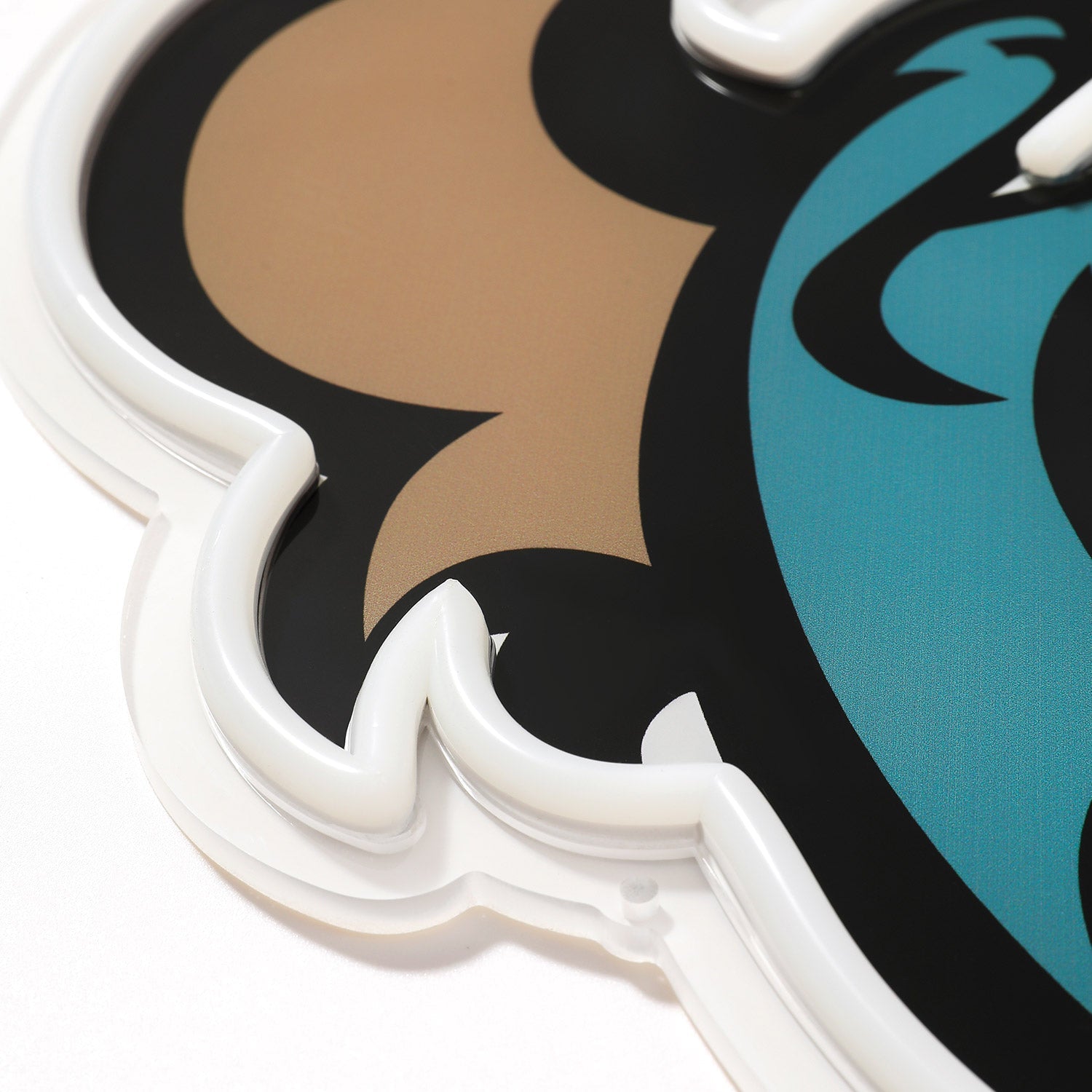 Coastal Carolina Chanticleers logo LED neon sign at a side angle