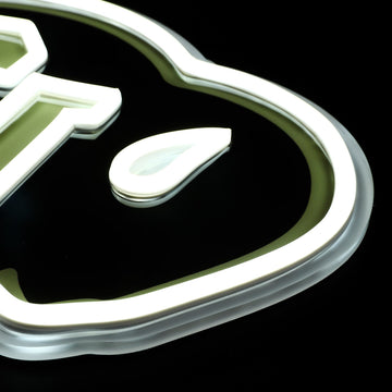 Colorado Buffaloes logo LED neon sign at a side angle, lit